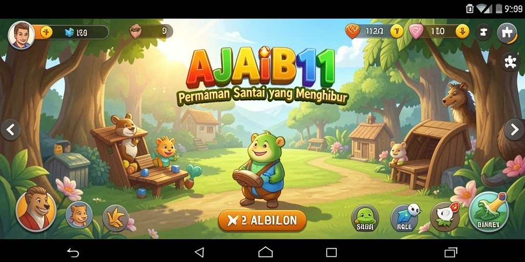 Tangkapan layar AJAIB11 yang menunjukkan gameplay santai dan menyenangkan.