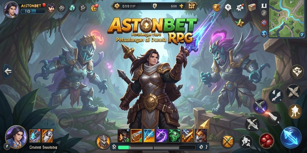 Screenshot gameplay RPG ASTONBET yang mendebarkan.