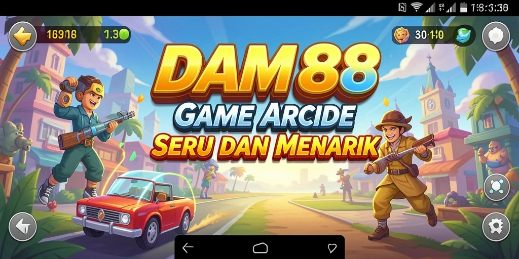 Screenshot utama DAM88 menampilkan aksi gameplay arcade yang seru.