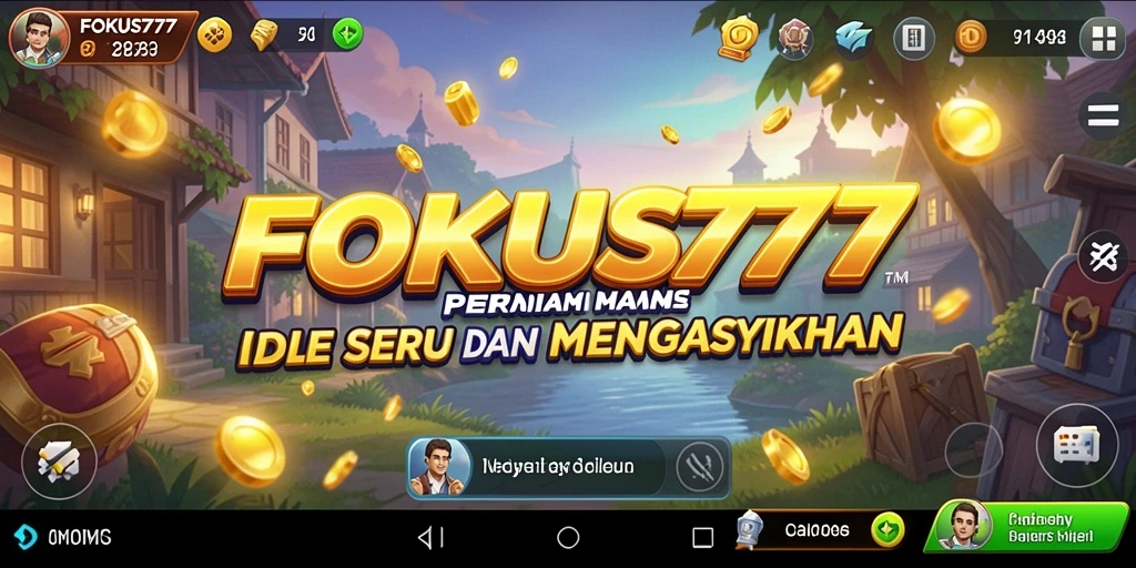 Tampilan gameplay FOKUS777 dengan karakter yang berkembang.