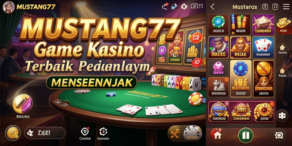Tampilan menakjubkan dari gameplay Kasino di MUSTANG77.