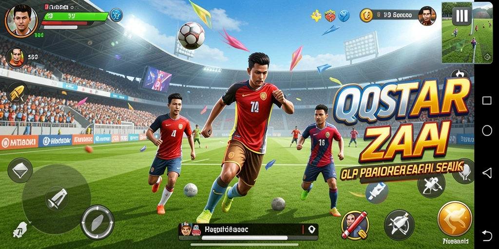 Tampilan menarik dari gameplay QQSTAR yang menampilkan pertandingan olahraga seru.