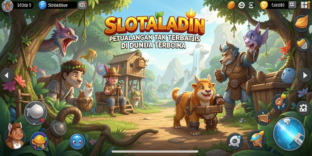 Screenshot menampilkan petualangan seru dalam dunia terbuka SLOTALADIN.