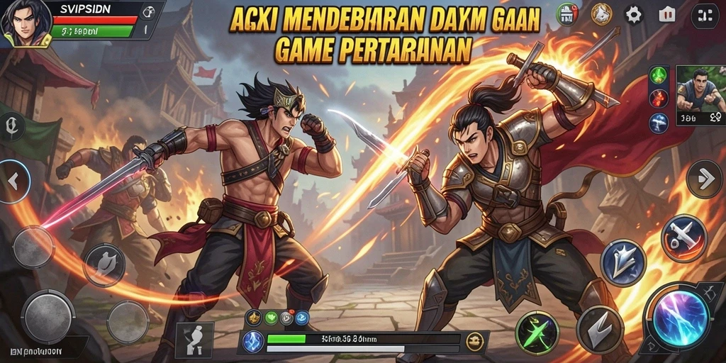 Tampilan gameplay SVIPSIDN yang mendebarkan saat bertarung.